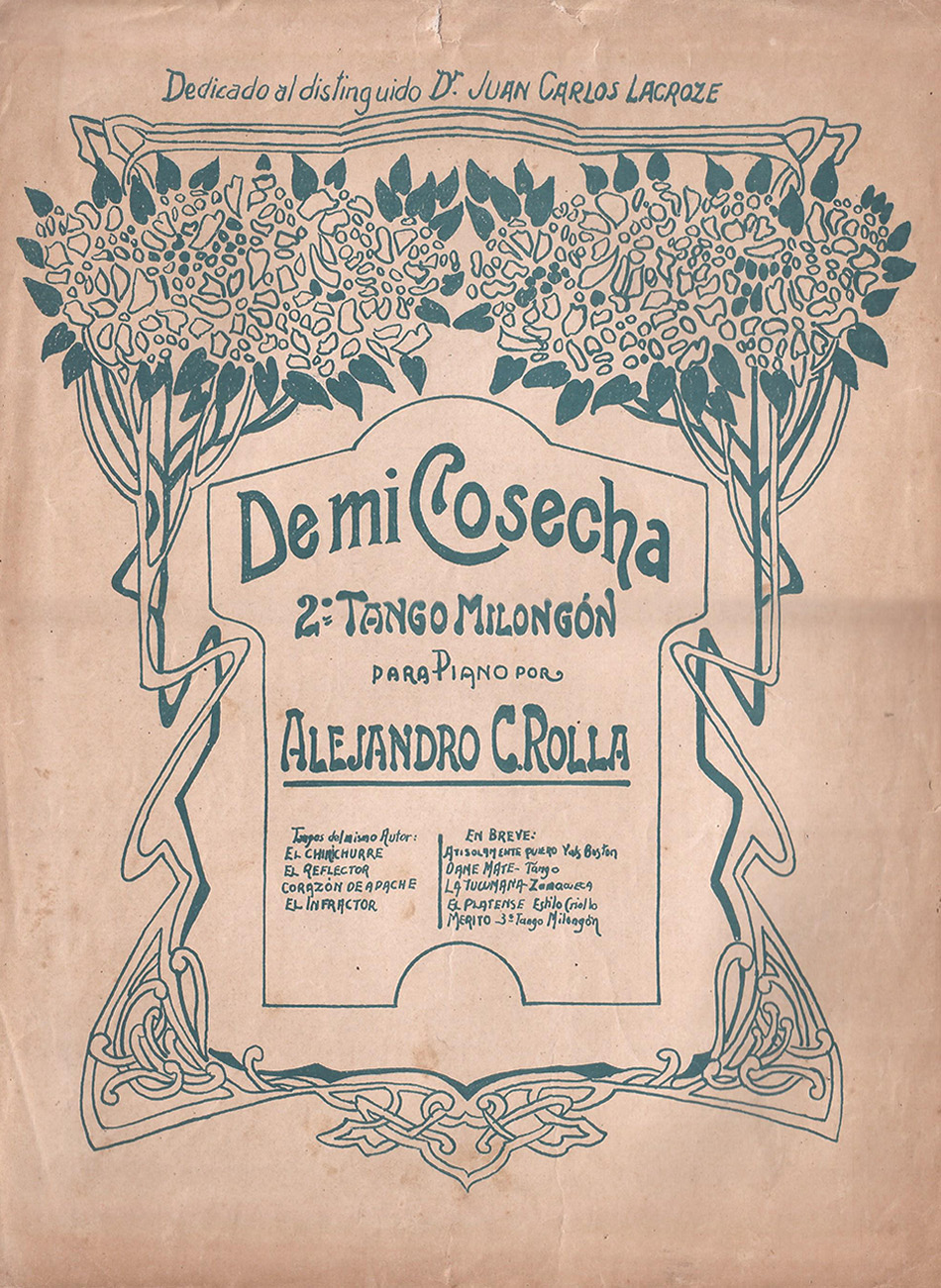 Partitura de tango De mi cosecha